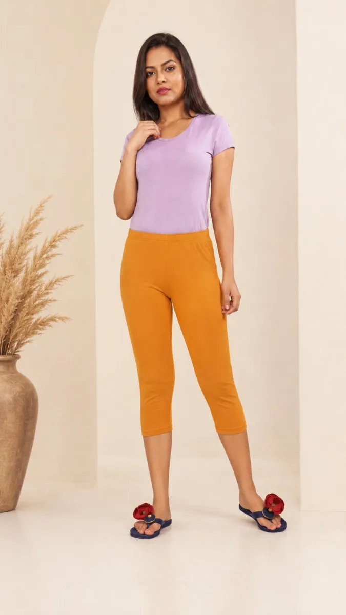 PREMIUM BIO WASH COTTON CAPRI LEGGINGS Thumbnail